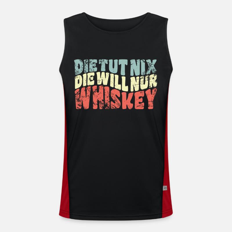 Die tut nix, die will nur Whiskey - Spruch Funktionelles Kontrast-Tank Top für Männer 