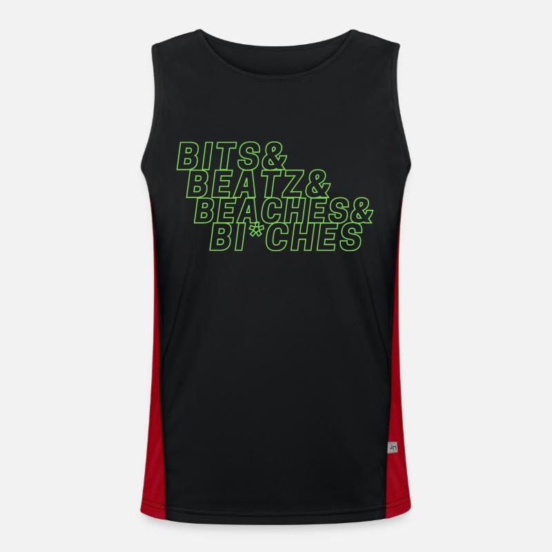 Bits Beats Beaches and Bi*ches Funktionelles Kontrast-Tank Top für Männer 