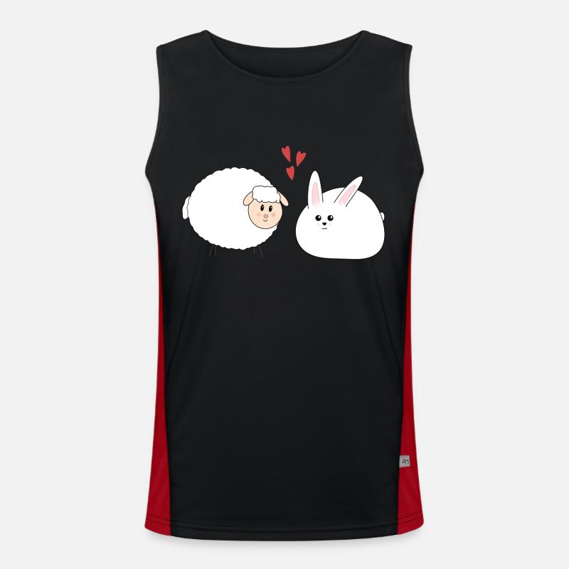 Hase und Schaf, Ostern Funktionelles Kontrast-Tank Top für Männer 