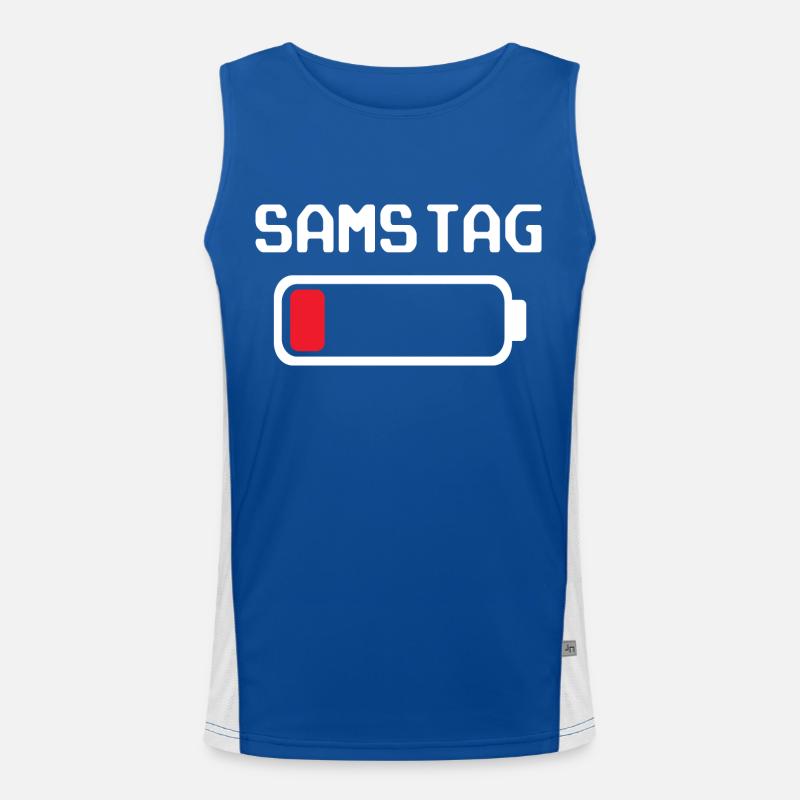 Samstag Batterie leer Design Funktionelles Kontrast-Tank Top für Männer 