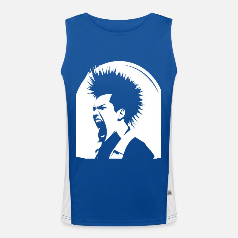 Screaming Punkrocker avec Mohican Anarchy Punk Débardeur respirant contrasté Homme 