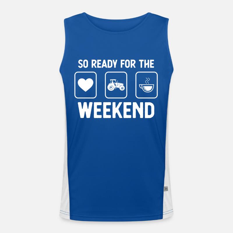 So ready for the weekend - Coffee - Tractor Operator Men's Functional Contrast Tank Top 