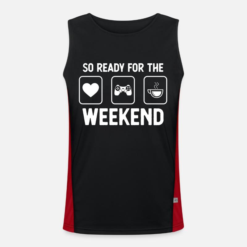 So ready for the weekend - coffee - game - Men's Functional Contrast Tank Top 