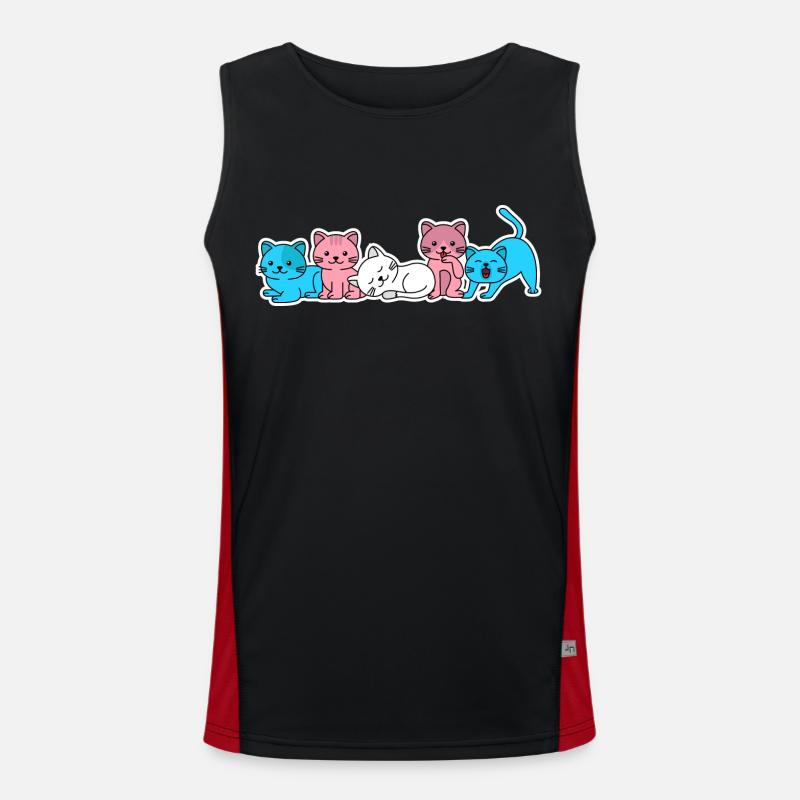 Conception de chat trans flag pour les personnes trans Débardeur respirant contrasté Homme 