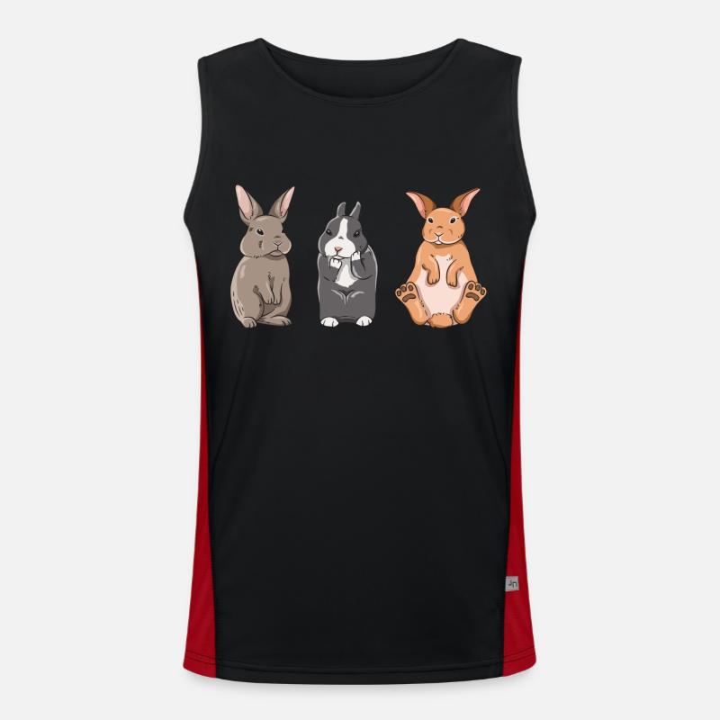 Conception de lapin mignon pour les propriétaires de lapins Débardeur respirant contrasté Homme 