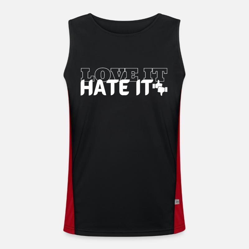 Love it Hate it - Men's Functional Contrast Tank Top  - black/red