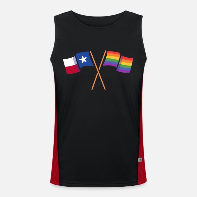 Conception des drapeaux de la fierté du Texas pour les Texans LGBT + Débardeur respirant contrasté Homme 