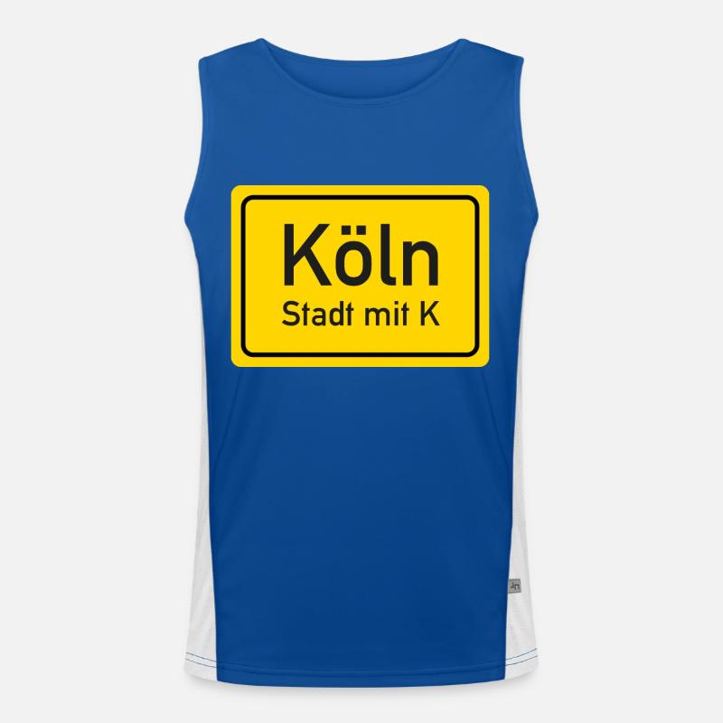 Kölner Ortsschild Deutschland Funktionelles Kontrast-Tank Top für Männer 