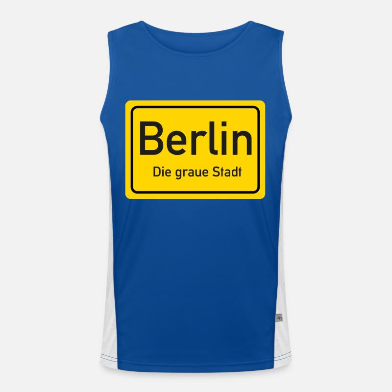 Berliner Ortsschild Deutschland Funktionelles Kontrast-Tank Top für Männer 