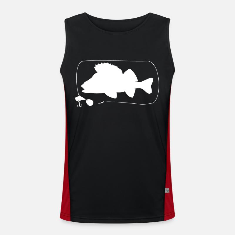 Perch with jig spinner - Men's Functional Contrast Tank Top  - black/red