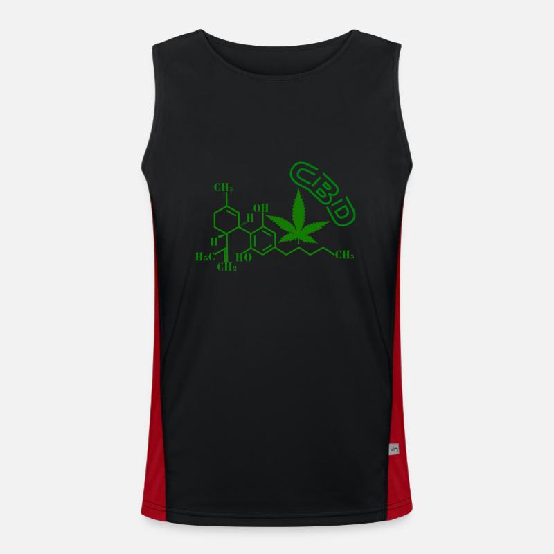 CBD molecular structure Men's Functional Contrast Tank Top 