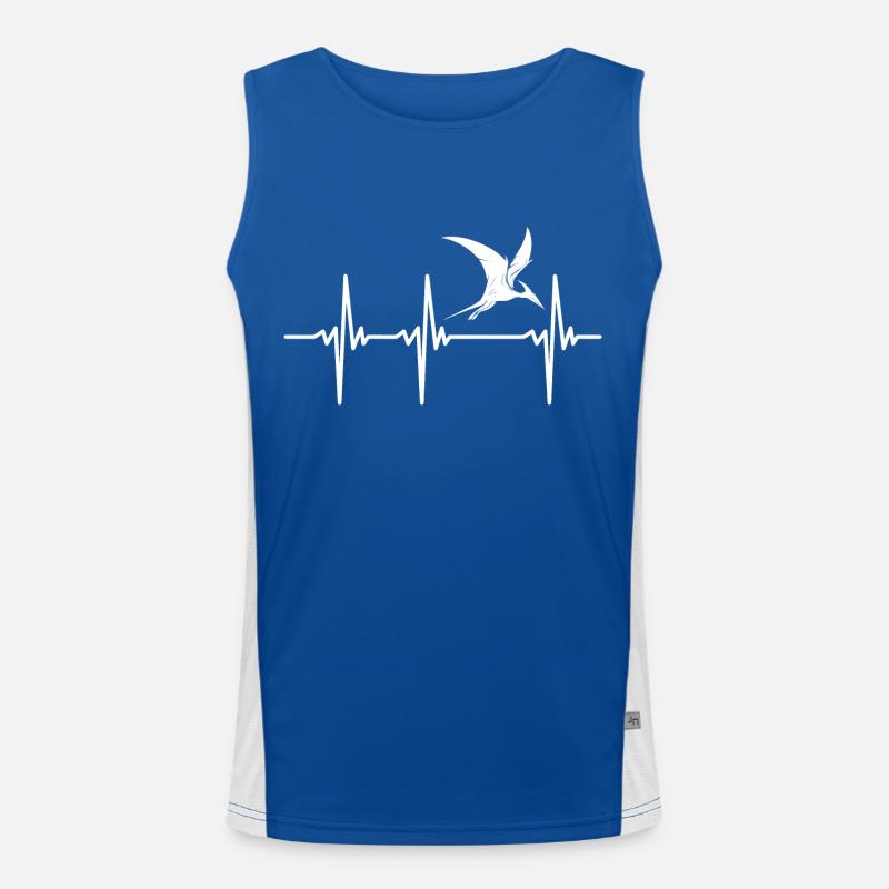 Herzschlag Dino Pteranodon Flugsaurier Dinosaurier Funktionelles Kontrast-Tank Top für Männer 