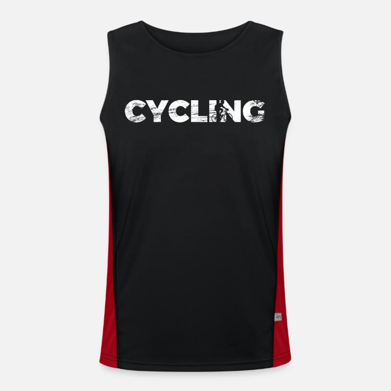 Funny cyclist - Men's Functional Contrast Tank Top - black/red