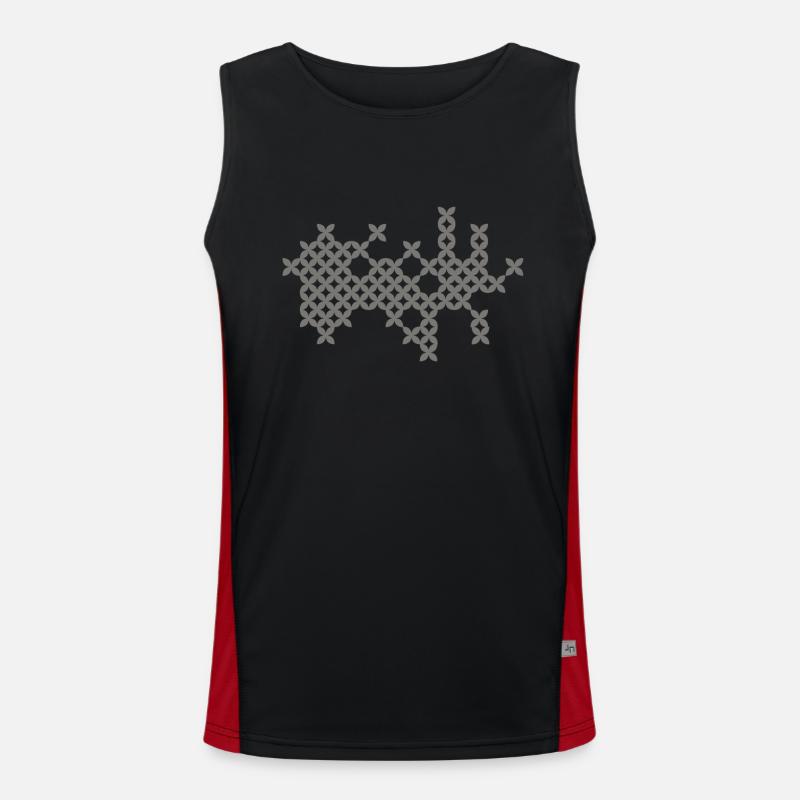 Fantasy patterns - Men's Functional Contrast Tank Top  - black/red