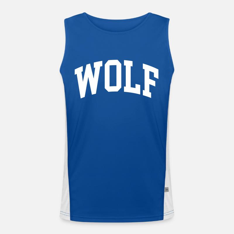 Wolf Funktionelles Kontrast-Tank Top für Männer 