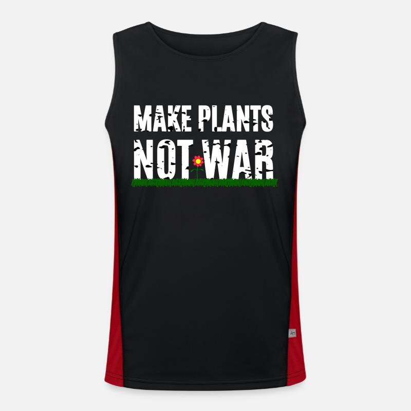 Make Plants Not War - Men's Functional Contrast Tank Top  - black/red