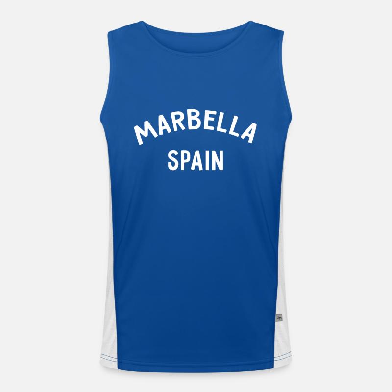 Marbella Spain Spanien Espana Funktionelles Kontrast-Tank Top für Männer 
