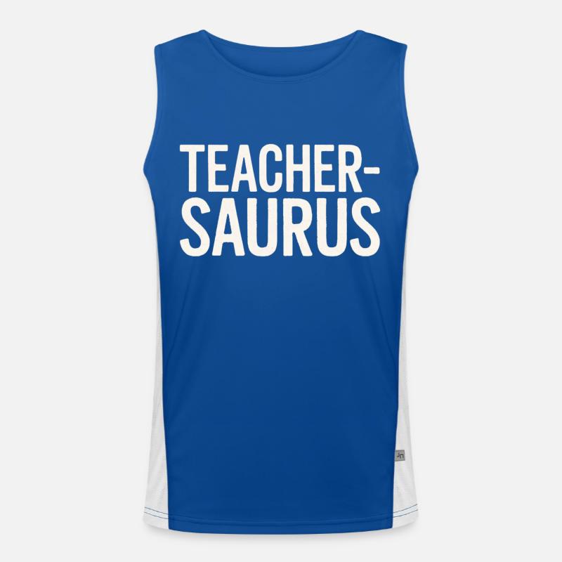 Teacher-saurus 8 Funktionelles Kontrast-Tank Top für Männer 