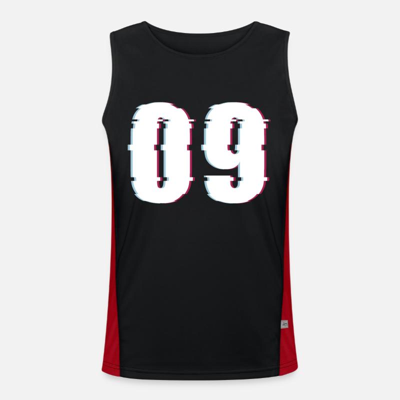 Nine 9 Number Effect Distorted Number Men's Functional Contrast Tank Top 