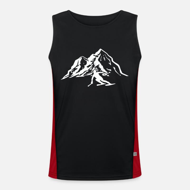 Ski Mountains 1 - Men's Functional Contrast Tank Top  - black/red