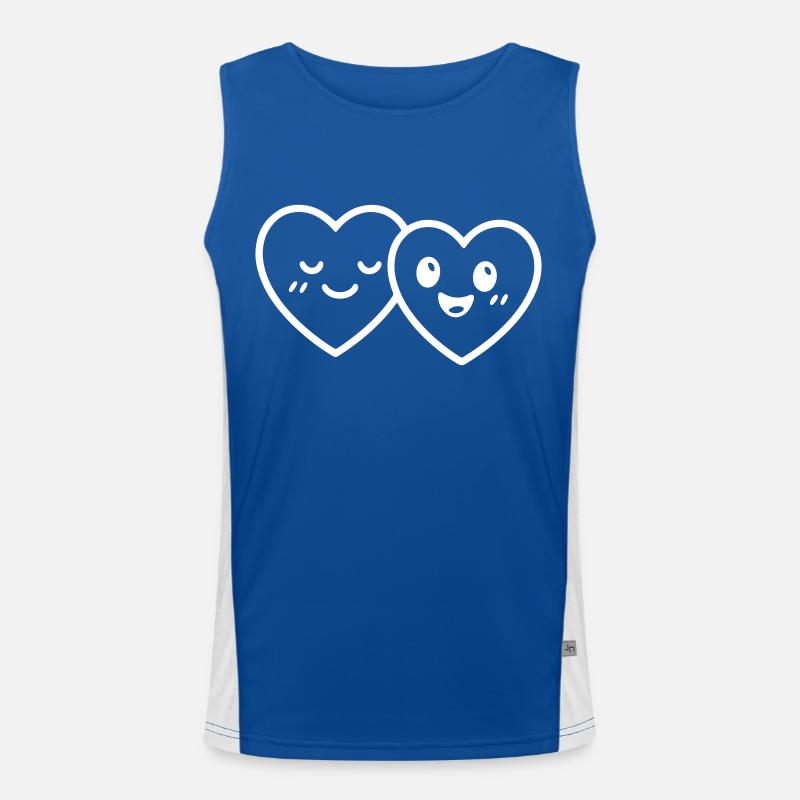 Hearts Couple Love Men's Functional Contrast Tank Top 