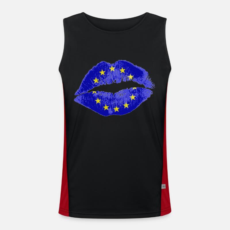 Kuss (EU) Funktionelles Kontrast-Tank Top für Männer 