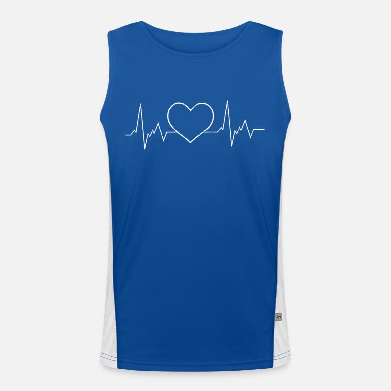 herzschlag herz Funktionelles Kontrast-Tank Top für Männer 