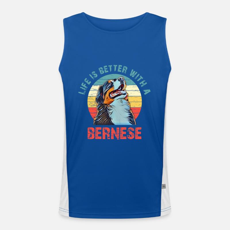 Bernese mountain dog Men's Functional Contrast Tank Top 