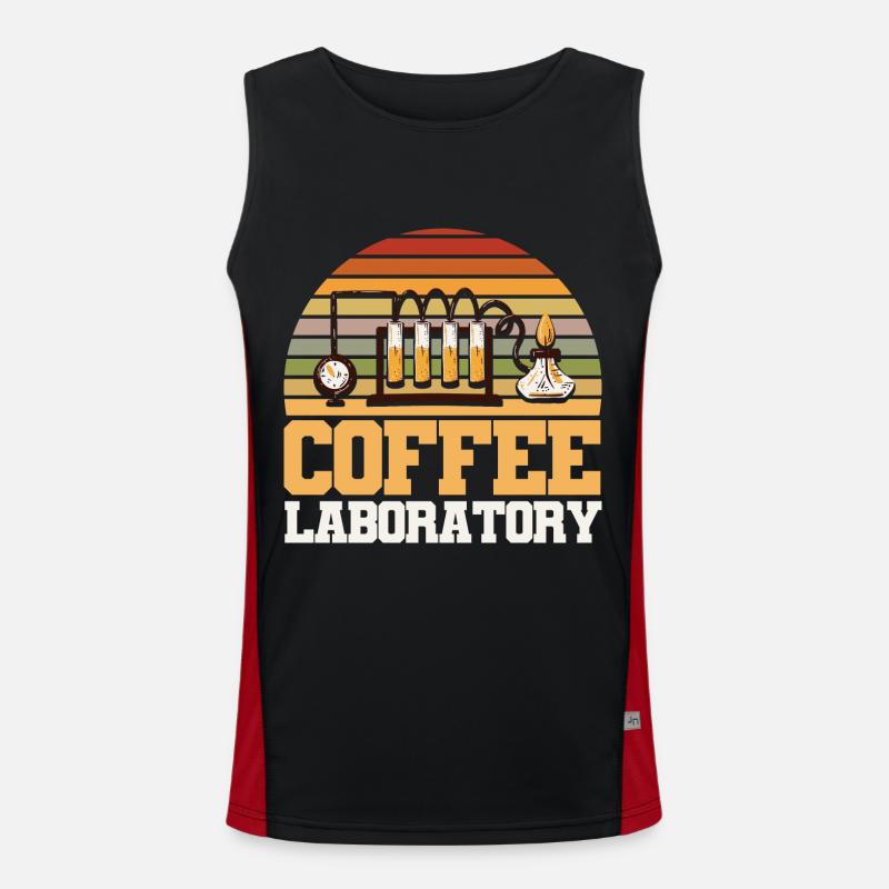 Coffee Laboratory - Men's Functional Contrast Tank Top - black/red