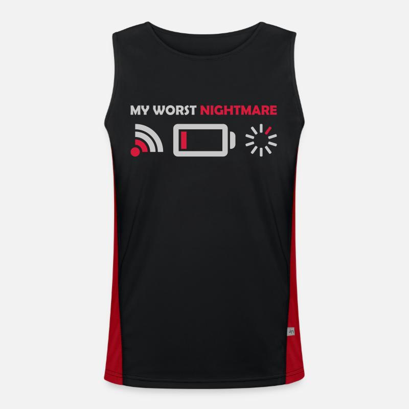 My worst nightmare Logos - Men's Functional Contrast Tank Top  - black/red