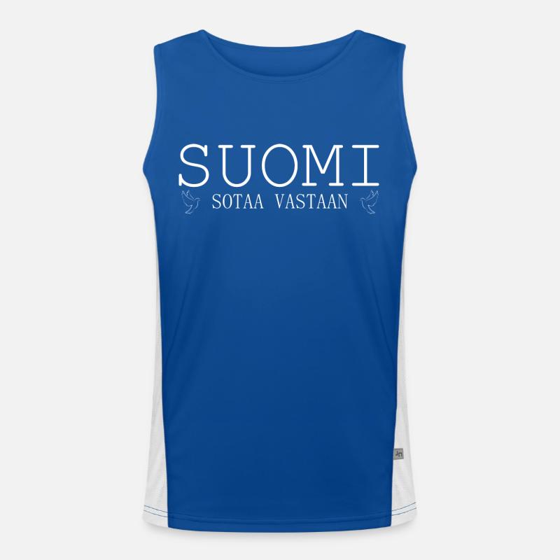 Finland against war dove Men's Functional Contrast Tank Top 