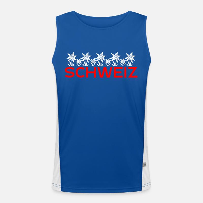 Schweizer Enzian Funktionelles Kontrast-Tank Top für Männer 