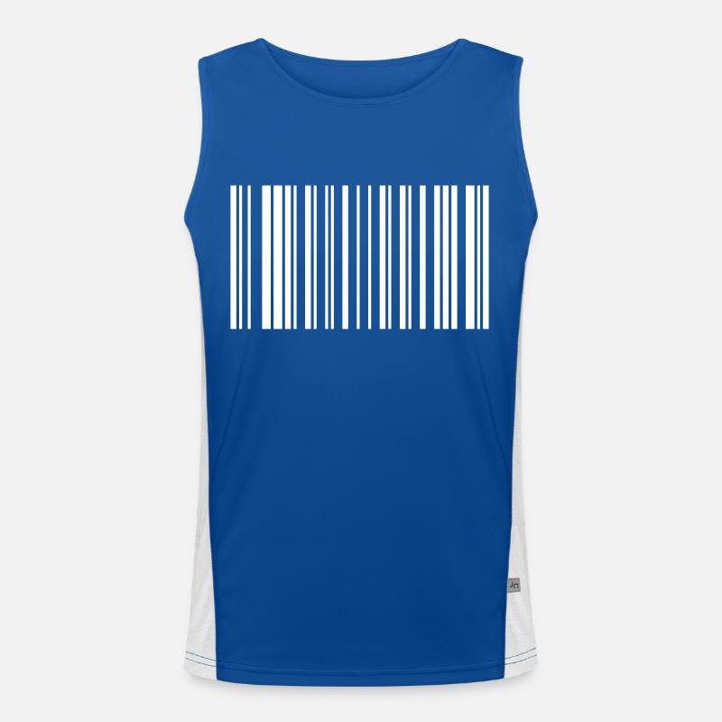 Code-barres de la paix Friedenszeichen Strichcode Symbole Débardeur respirant contrasté Homme 
