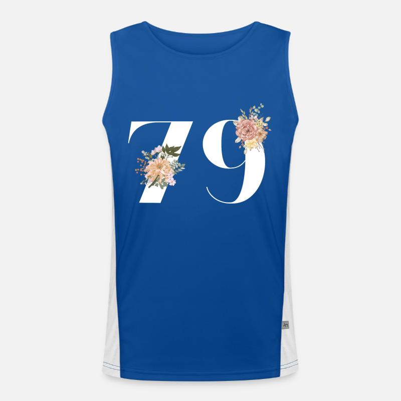 79e anniversaire fleuris (Cadeau de 79 ans) Débardeur respirant contrasté Homme 