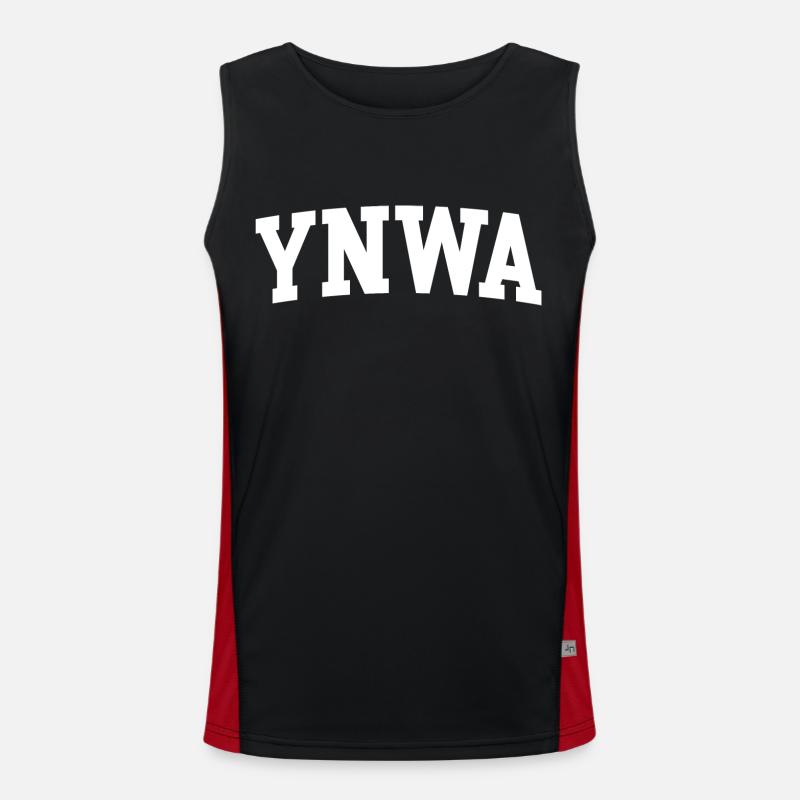 ynwa - Men's Functional Contrast Tank Top  - black/red
