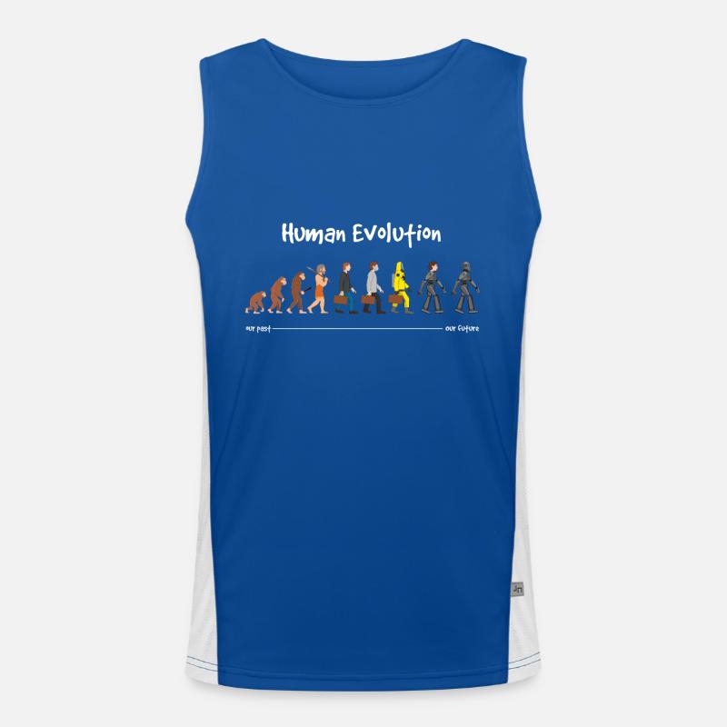 Evolution eine robotische Zukunft Dunkel Funktionelles Kontrast-Tank Top für Männer 