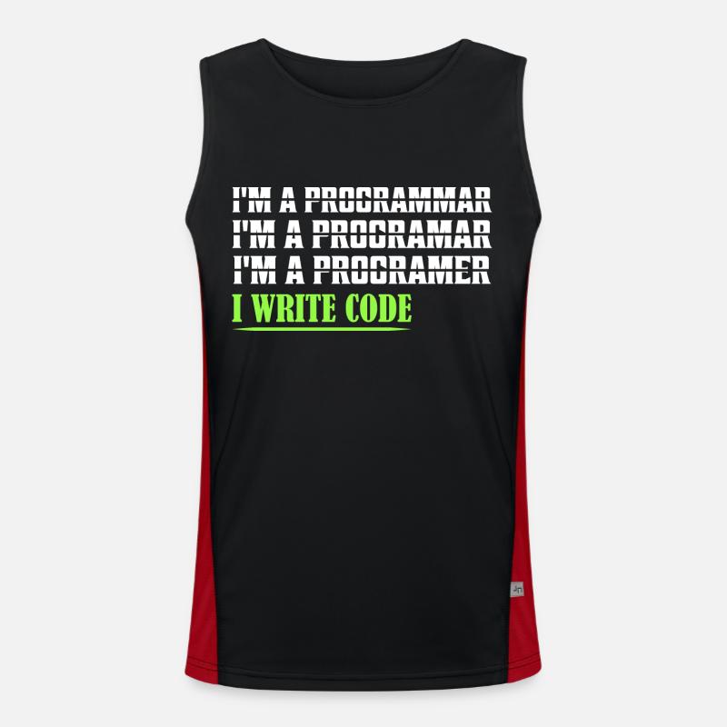 Je suis un programmar ........ J’écris du code logiciel de codage Débardeur respirant contrasté Homme 