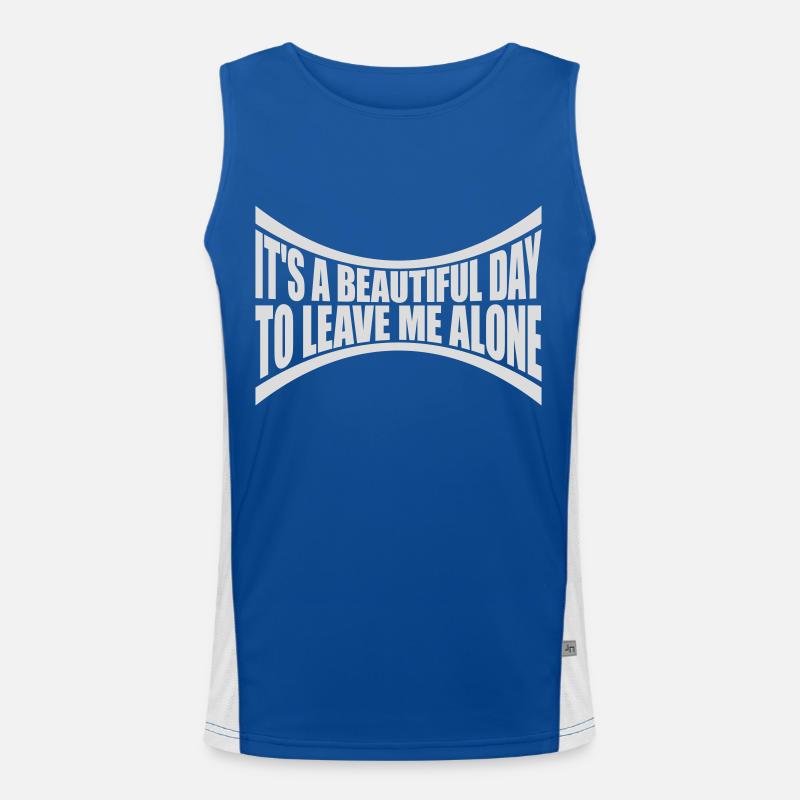 leave me alone day Funktionelles Kontrast-Tank Top für Männer 