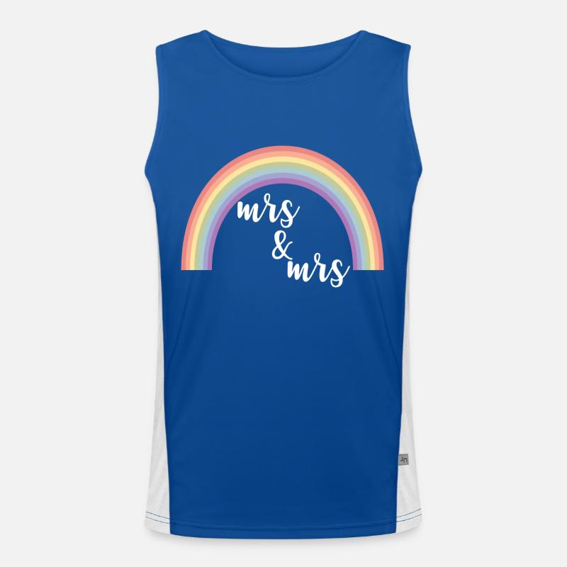 Rainbow Stripes Mrs et Mrs Débardeur respirant contrasté Homme 