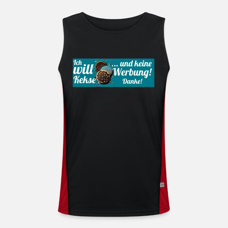 Ich will Kekse und keine Werbung! Keine Werbung! Funktionelles Kontrast-Tank Top für Männer 