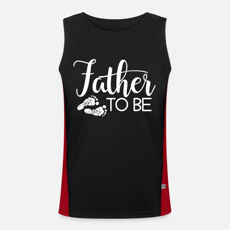 Father-to-be Daddy Daddy Gift - Men's Functional Contrast Tank Top - black/red
