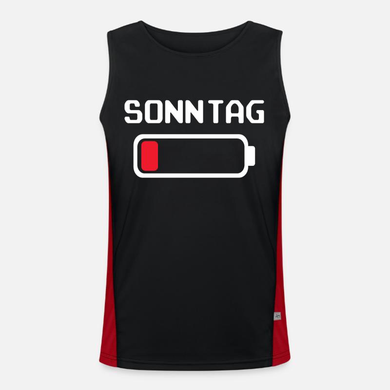 Sonntag Batterie leer Design Funktionelles Kontrast-Tank Top für Männer 