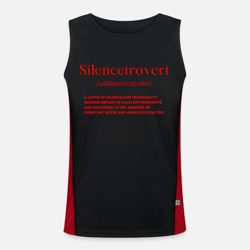 Silencetrovert Definition Calm Introvert - Men's Functional Contrast Tank Top  - black/red
