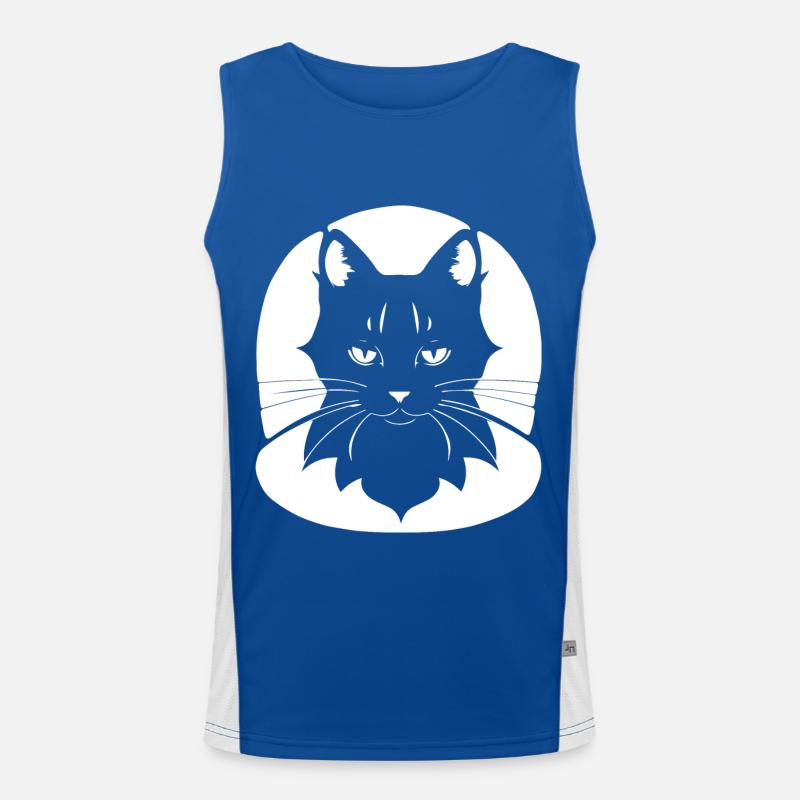 Drôle Chat Silhouette Effronté Fun Chats Débardeur respirant contrasté Homme 