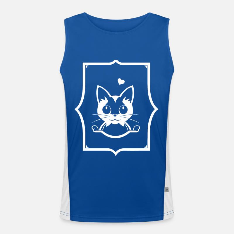 Drôle de chat Silhouette Cheeky Fun Cats Débardeur respirant contrasté Homme 