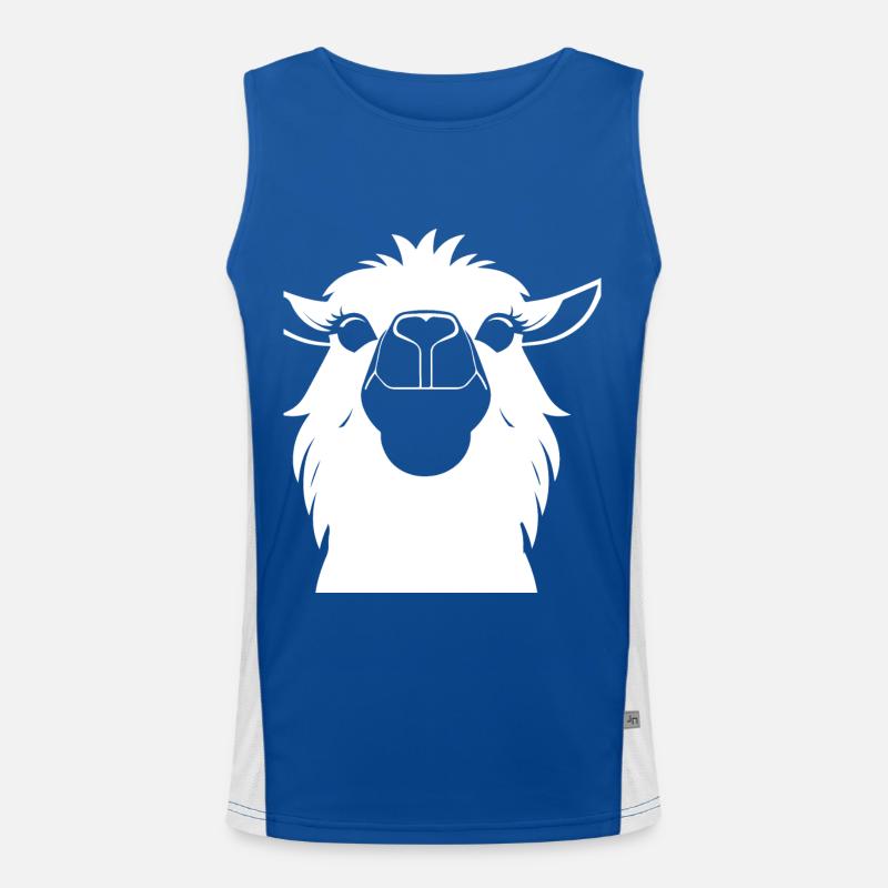 Funny Llama Silhouette Cheeky Fun Llamas Men's Functional Contrast Tank Top 