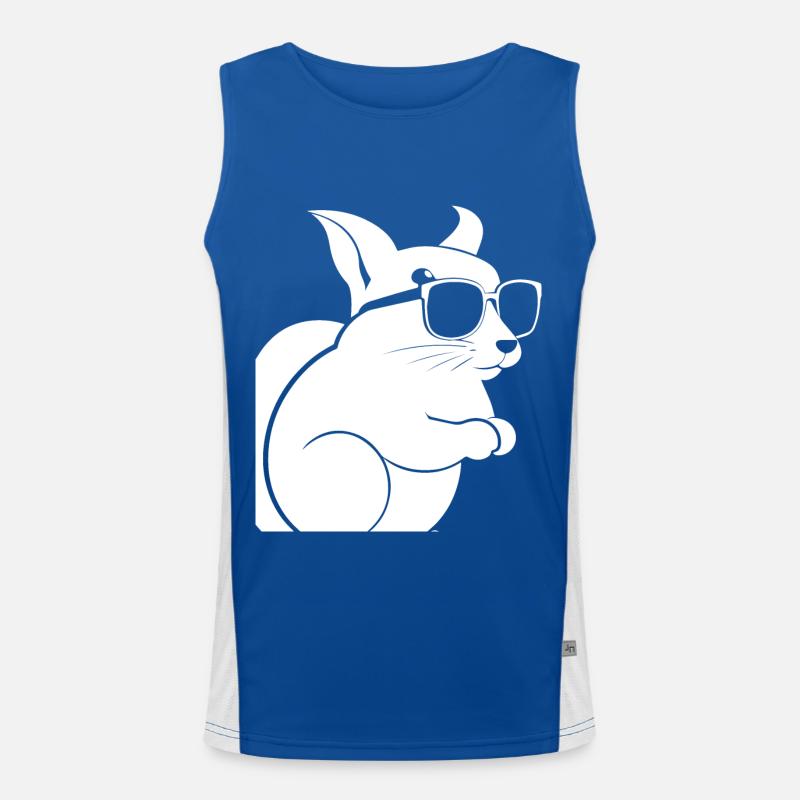 Lustiges Eichhörnchen mit Sonnenbrille Eichhörnchen Funktionelles Kontrast-Tank Top für Männer 