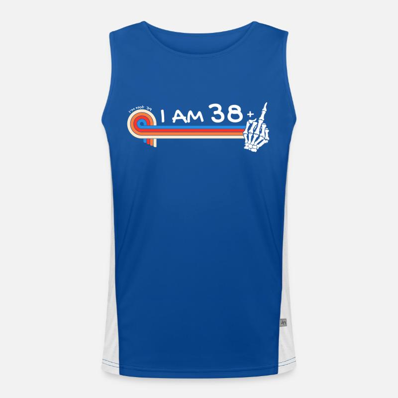 Ich bin 38 plus Mittelfinger - 39. Geburtstag Funktionelles Kontrast-Tank Top für Männer 