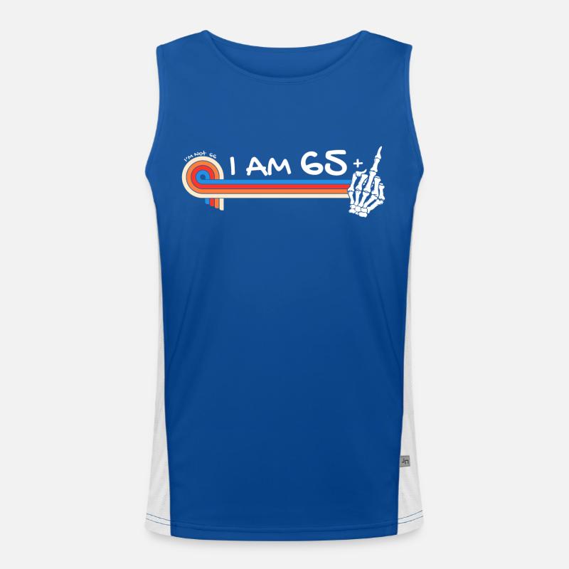I Am 65 Plus Middle Finger - 66th Birthday Men's Functional Contrast Tank Top 