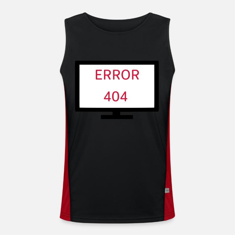 Computer Error 404 - Men's Functional Contrast Tank Top  - black/red